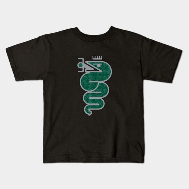 Alfa Romeo Biscione Snake design Kids T-Shirt by fmDisegno